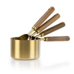 Modern Essentials Gold Measuring Cups with Wooden Handles – 4 Piece Set | Everything Kitchens